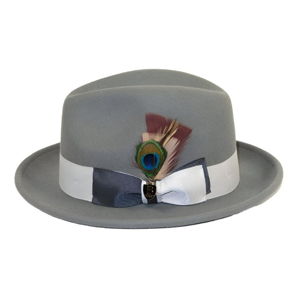 Bruno Capelo Hat Australian Wool Crushable Fedora Manhattan MA500 Gray