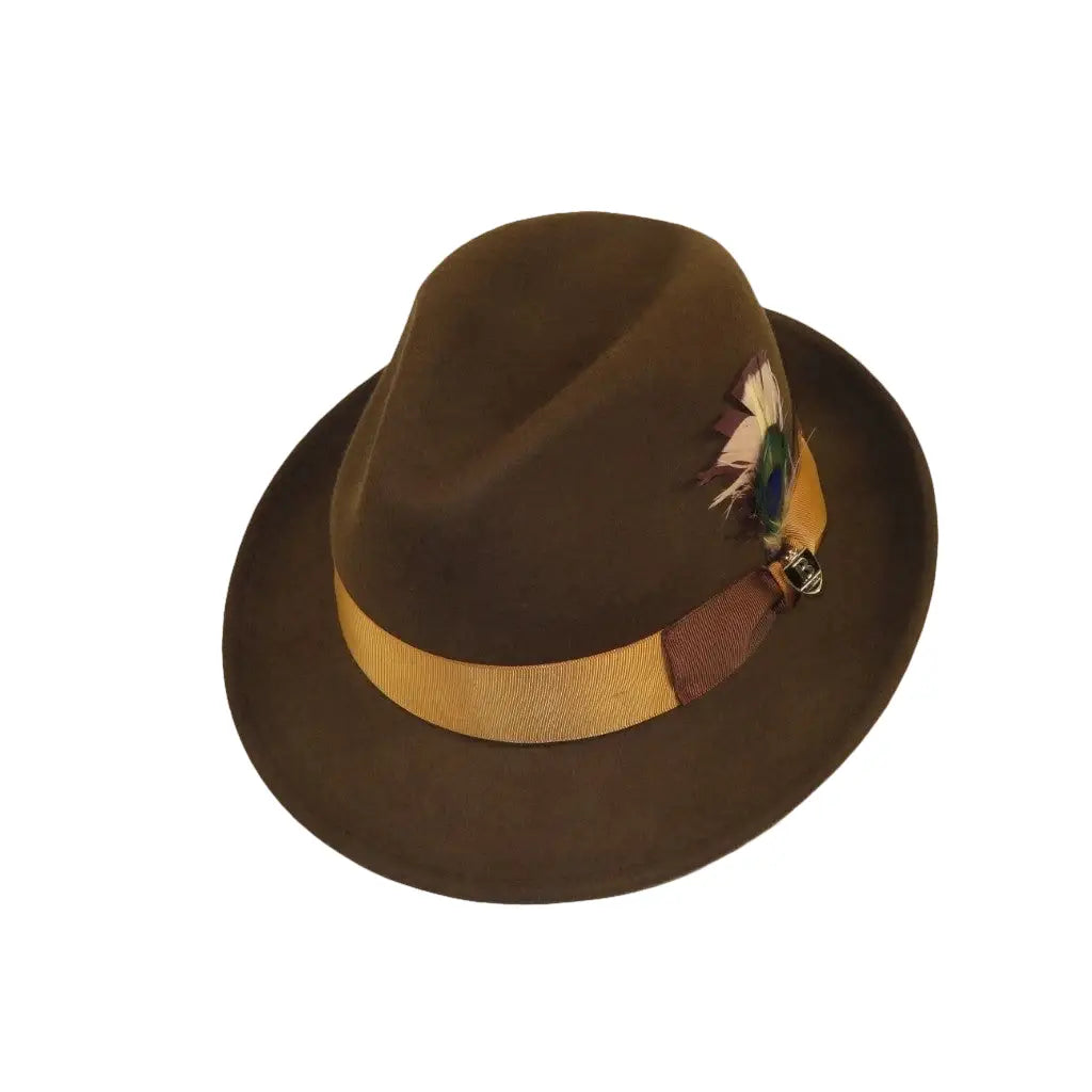 Bruno Capelo Hat Australian Wool Crushable Fedora Manhattan MA502 Brown