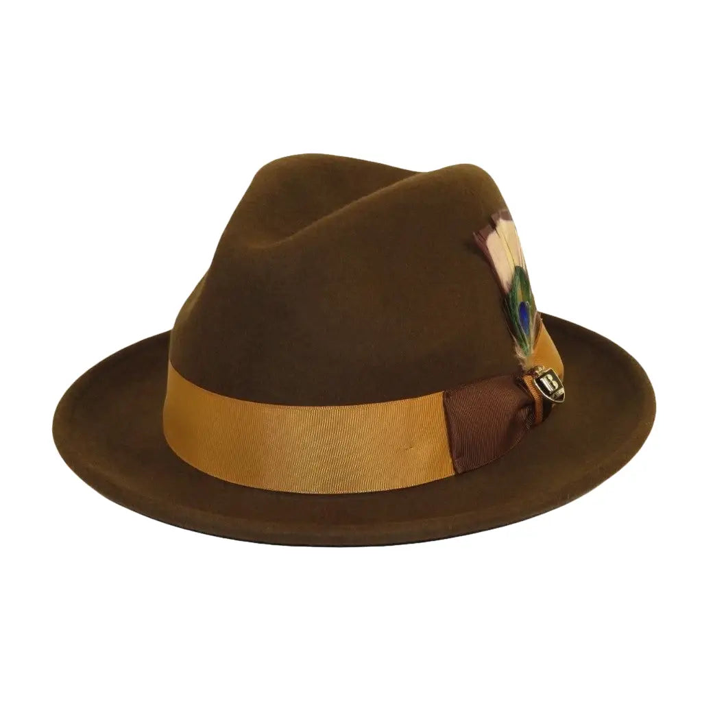 Bruno Capelo Hat Australian Wool Crushable Fedora Manhattan MA502 Brown