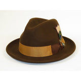 Bruno Capelo Hat Australian Wool Crushable Fedora Manhattan MA502 Brown