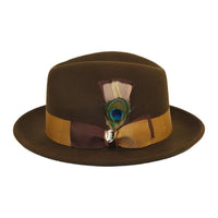 Bruno Capelo Hat Australian Wool Crushable Fedora Manhattan MA502 Brown