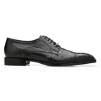 Belvedere Men's Shoes Martino Genuine Caiman Crocodile/Ostrich Black R104