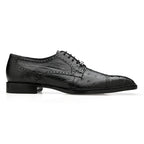Belvedere Men's Shoes Martino Genuine Caiman Crocodile/Ostrich Black R104