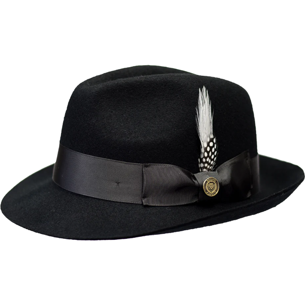 Men Bruno Capelo Fedora Hat Wool 100% Fine Australian Wool Marco MC940 Black