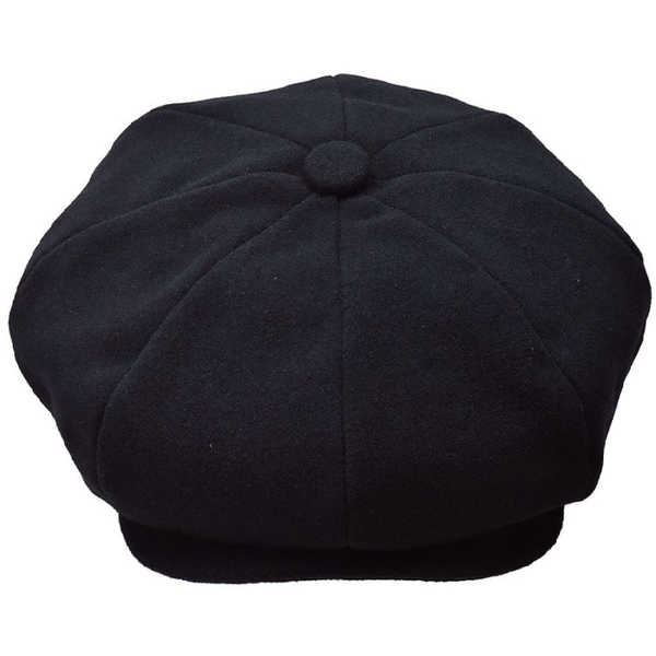Mens Fashion Classic Flannel Wool Apple Cap Hat by Bruno Capelo ME900 Black