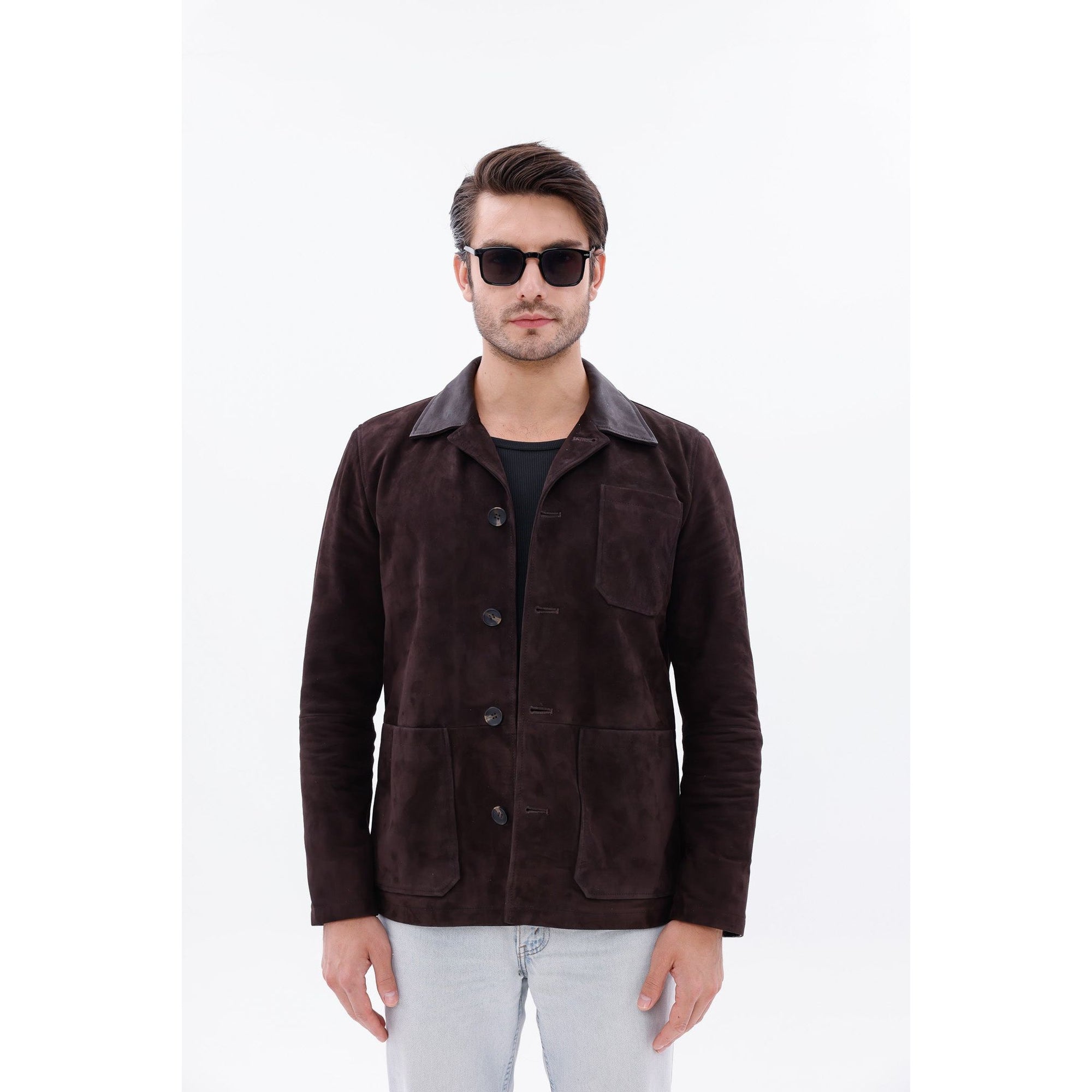 The Matera Suede Brown Leather Men Jacket
