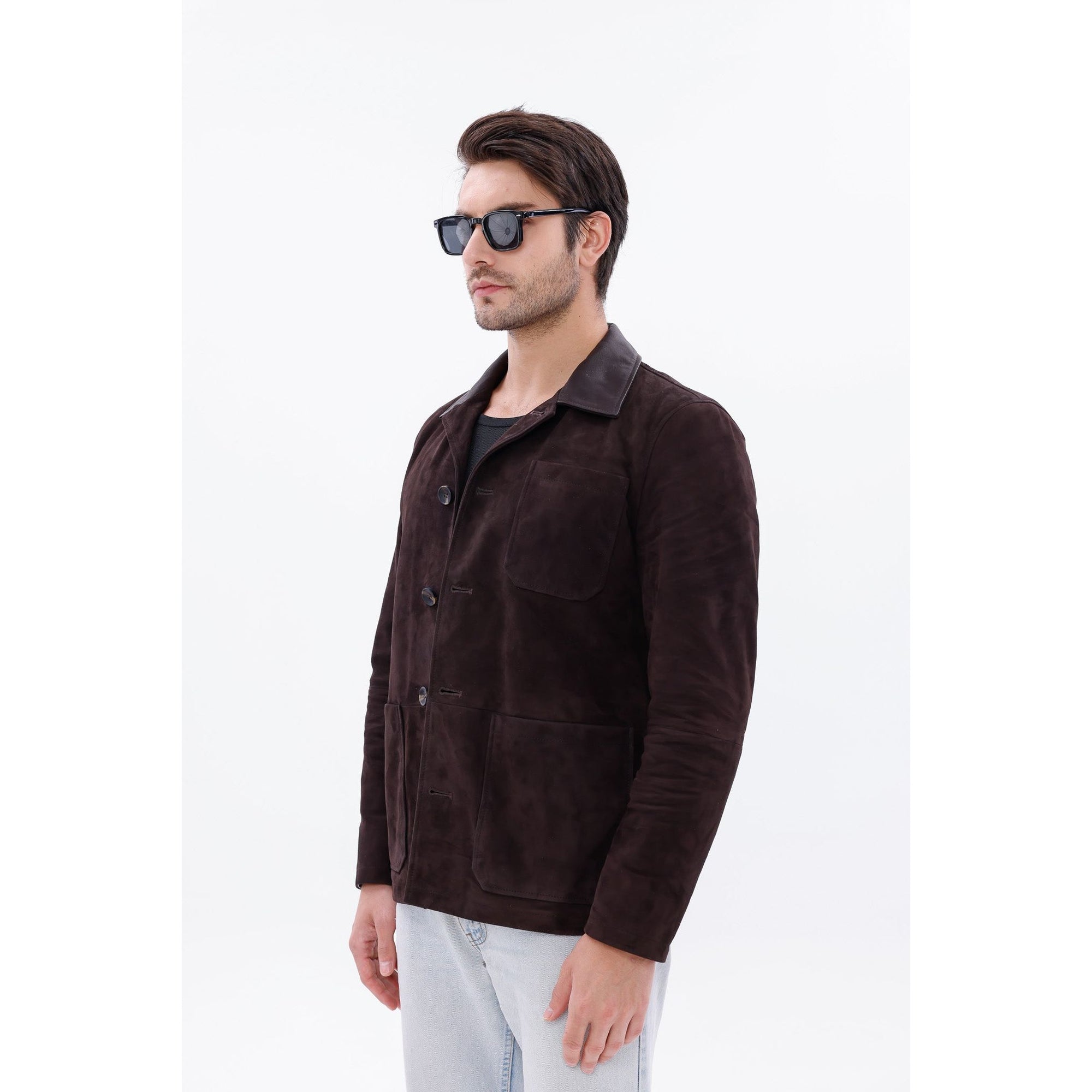The Matera Suede Brown Leather Men Jacket