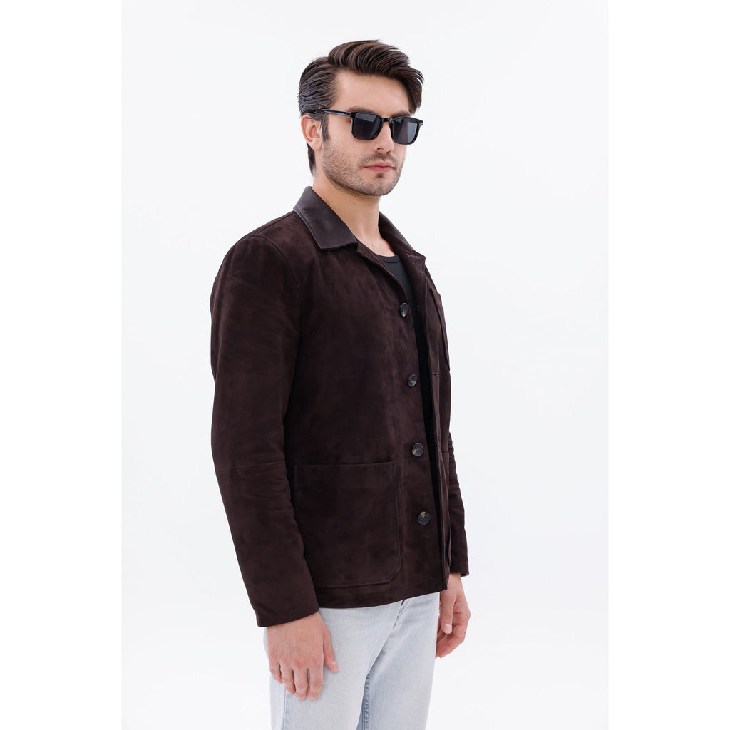 The Matera Suede Brown Leather Men Jacket