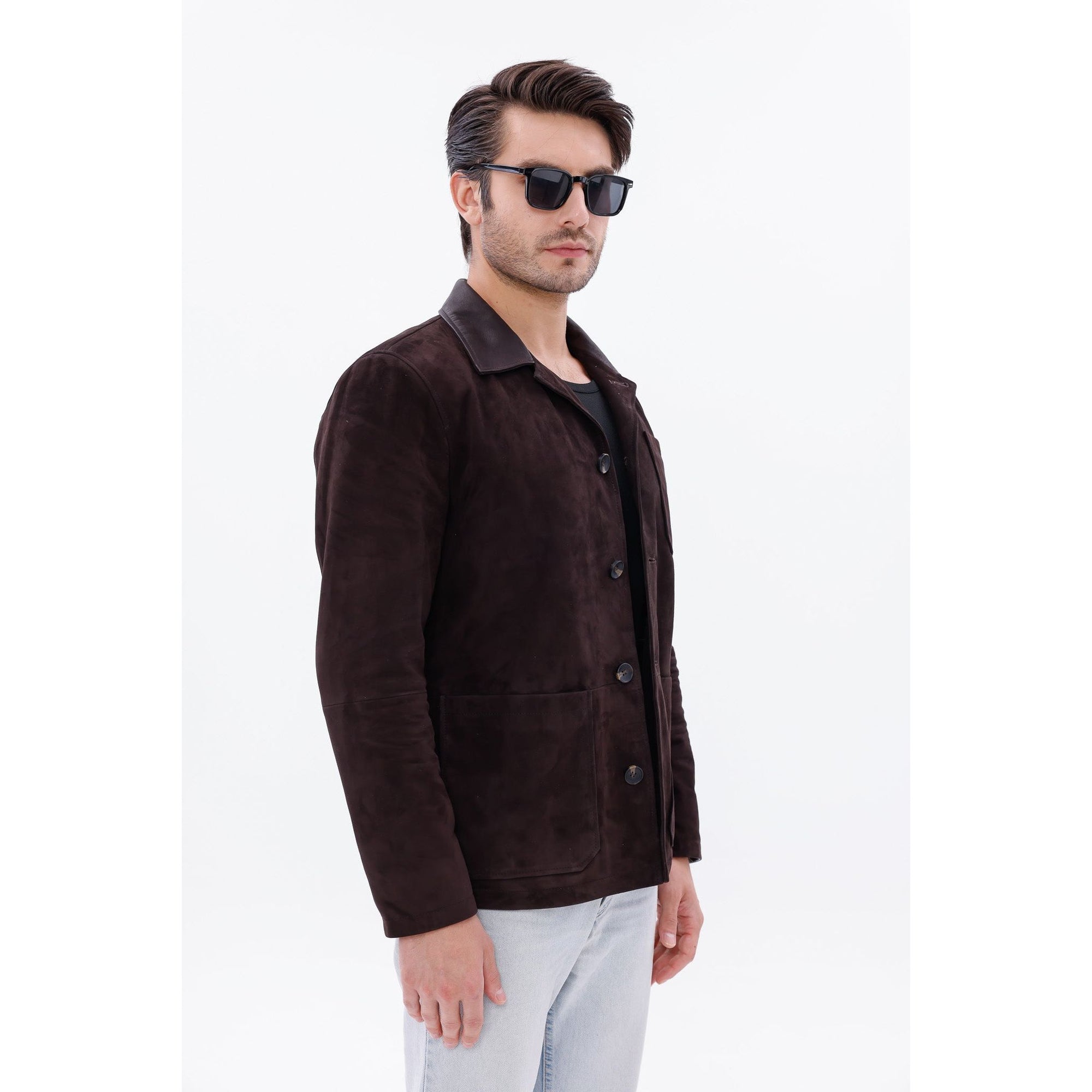 The Matera Suede Brown Leather Men Jacket