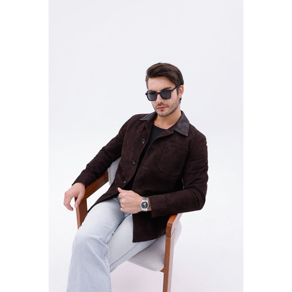 The Matera Suede Brown Leather Men Jacket