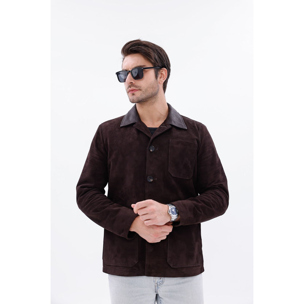 The Matera Suede Brown Leather Men Jacket