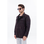 Vinci The Cremona Deep Brown Suede Leather Men Jacket