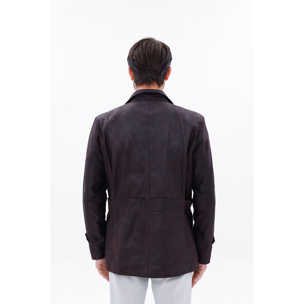 Vinci The Cremona Deep Brown Suede Leather Men Jacket