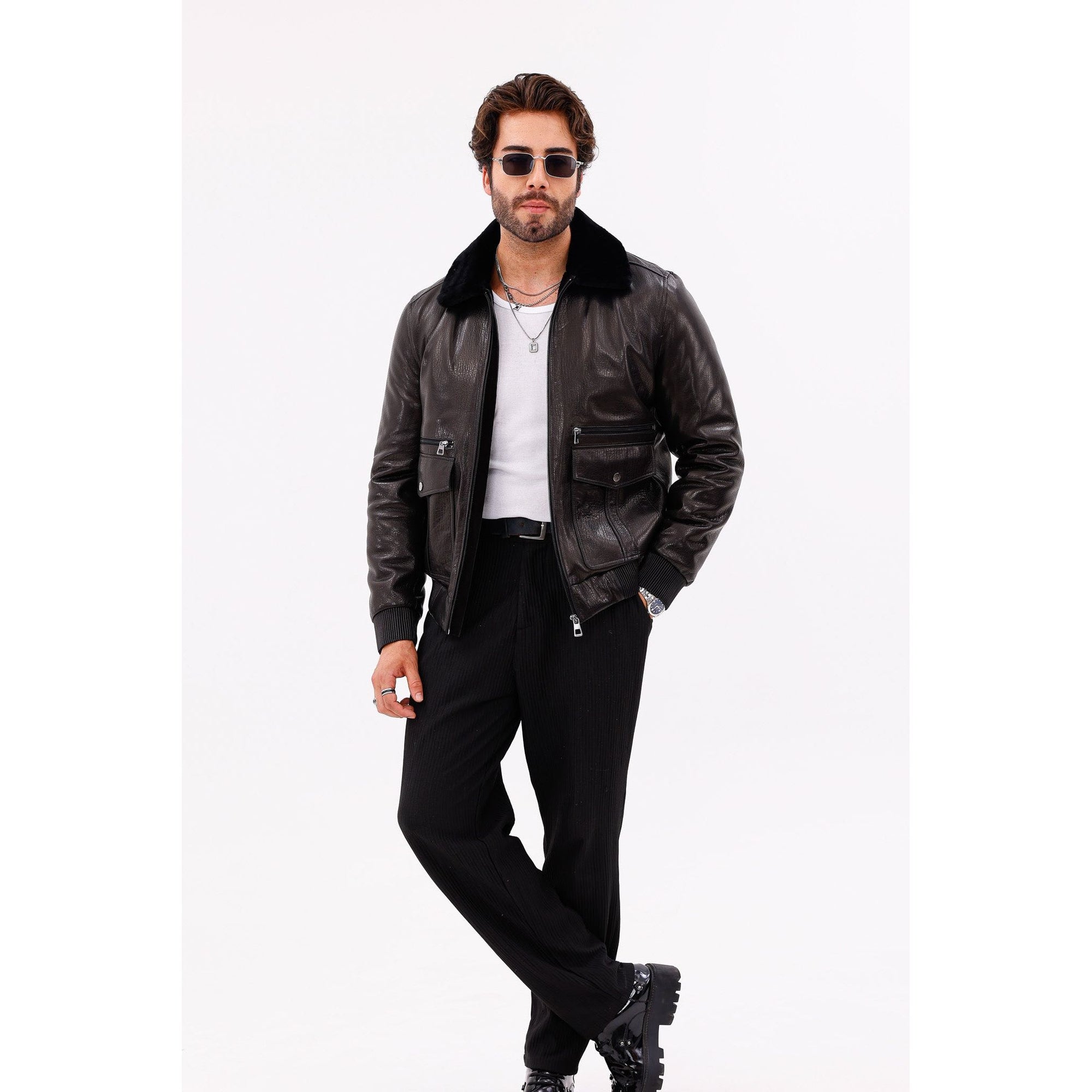 The Ardent Black Lambskin Men Leather Jacket