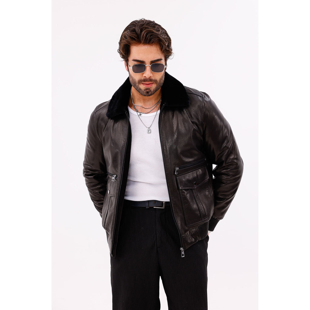 The Ardent Black Lambskin Men Leather Jacket