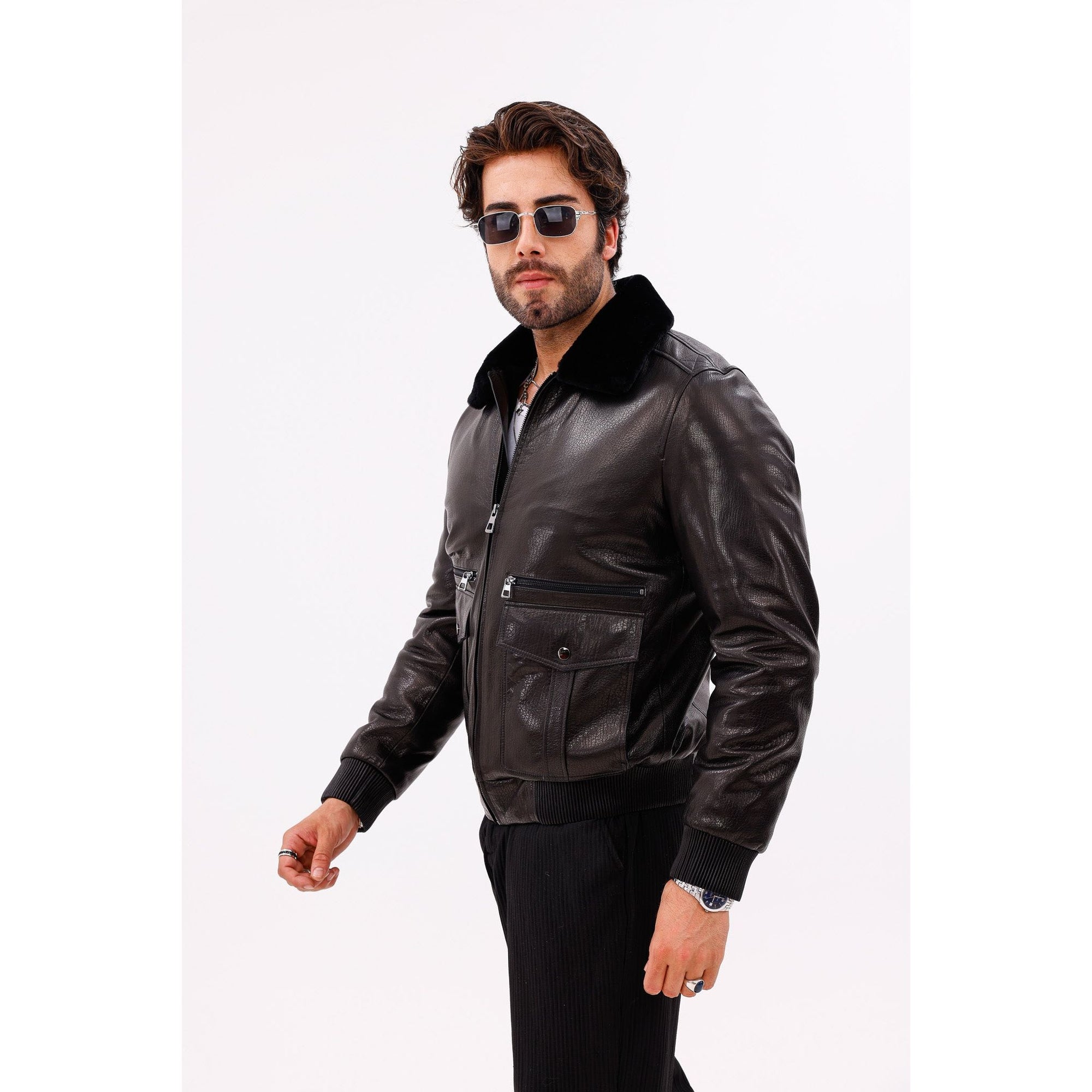 The Ardent Black Lambskin Men Leather Jacket
