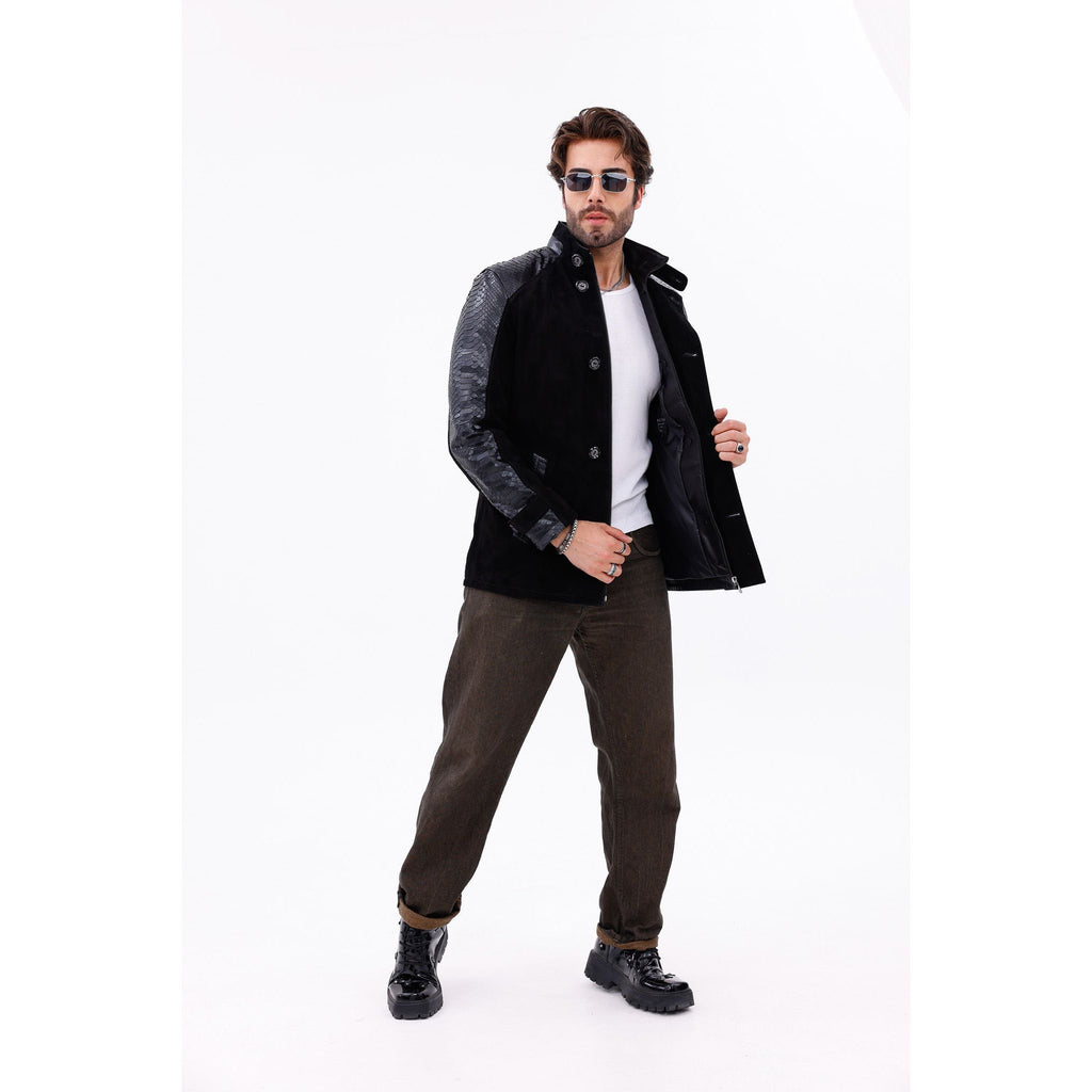 The Ravello Black Snake Leather Men Jacket