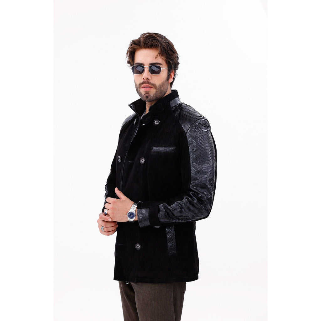 The Ravello Black Snake Leather Men Jacket