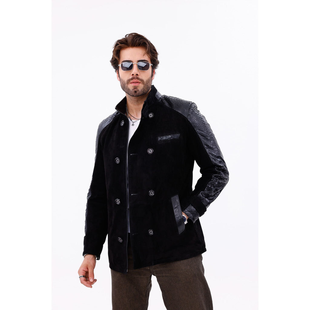 The Ravello Black Snake Leather Men Jacket
