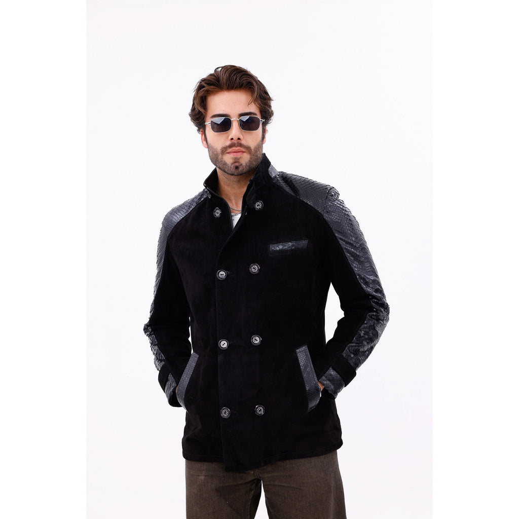 The Ravello Black Snake Leather Men Jacket
