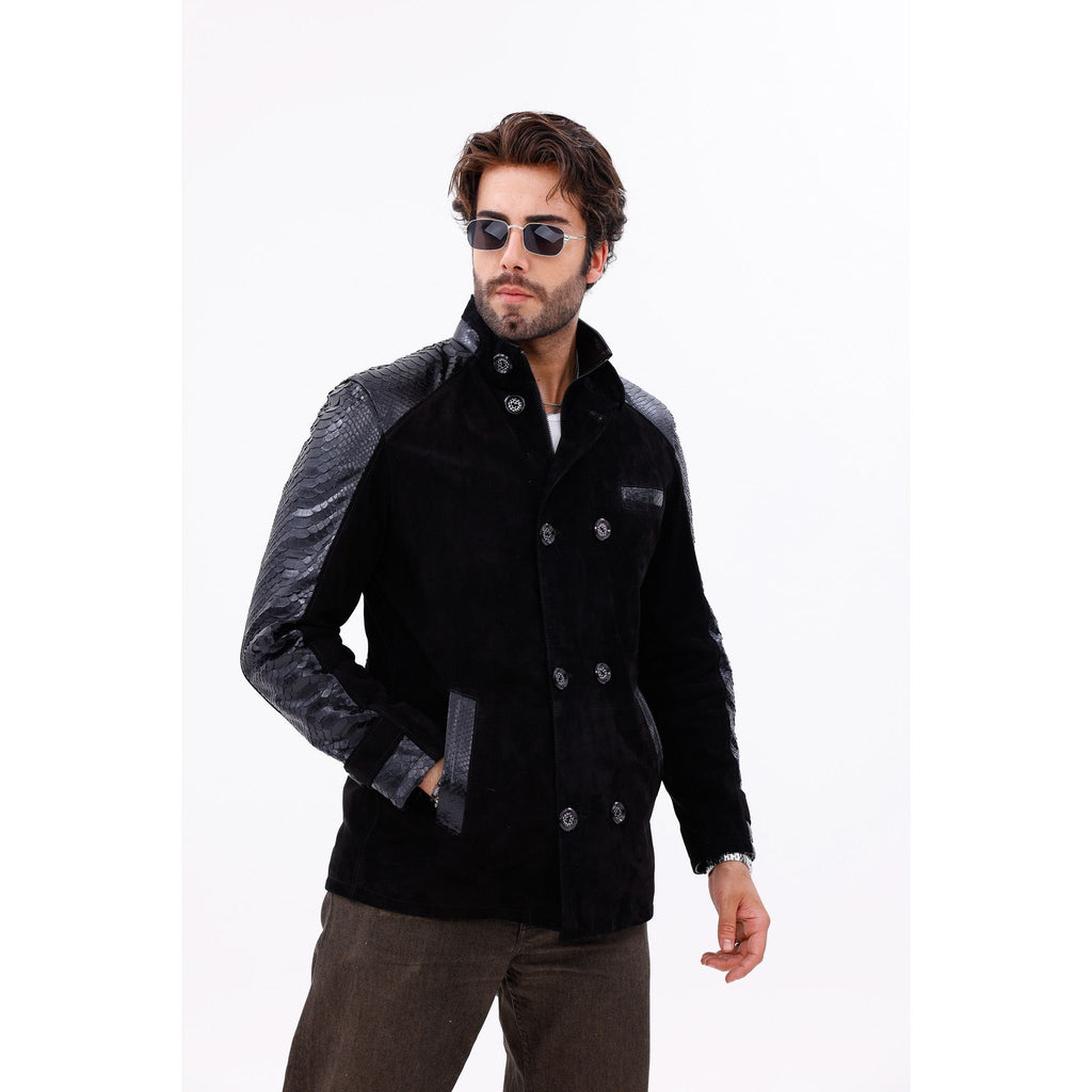 The Ravello Black Snake Leather Men Jacket