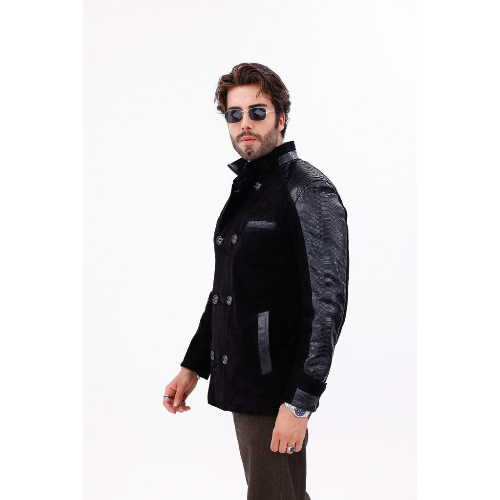 The Ravello Black Snake Leather Men Jacket