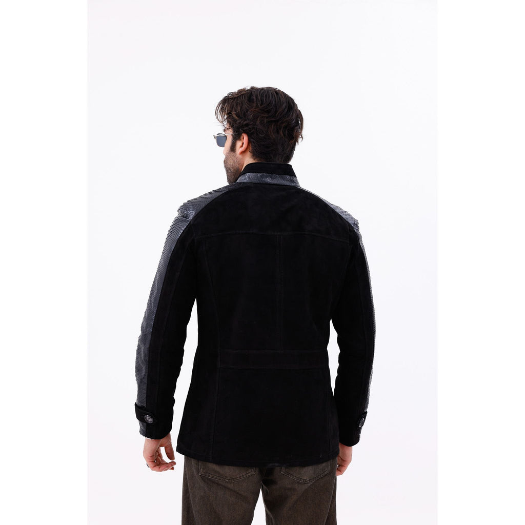 The Ravello Black Snake Leather Men Jacket