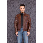 The Argento Brown Leather Jacket
