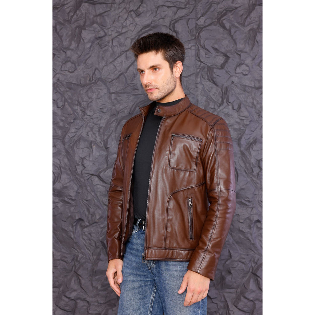 The Argento Brown Leather Jacket