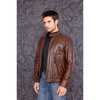 The Argento Brown Leather Jacket