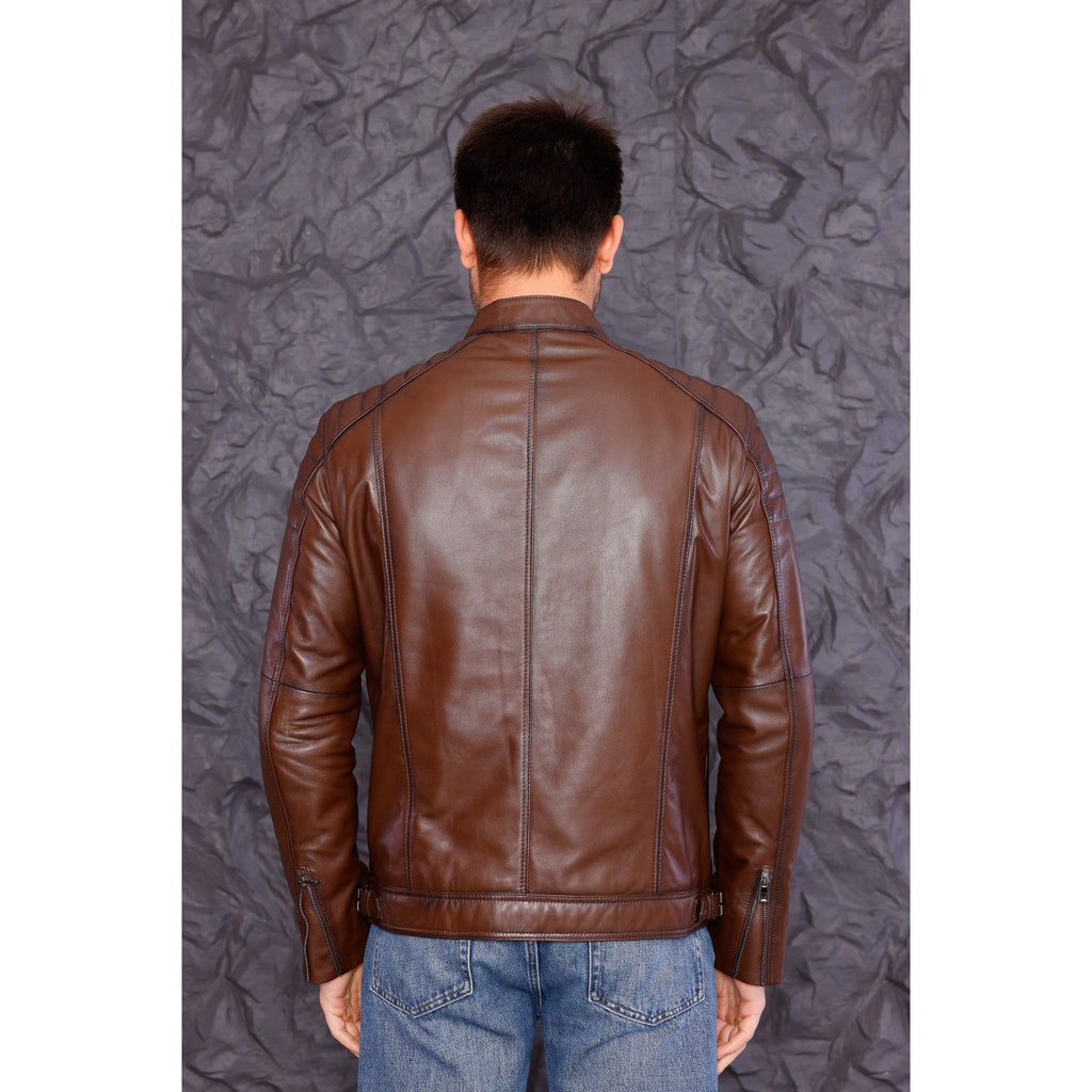 The Argento Brown Leather Jacket
