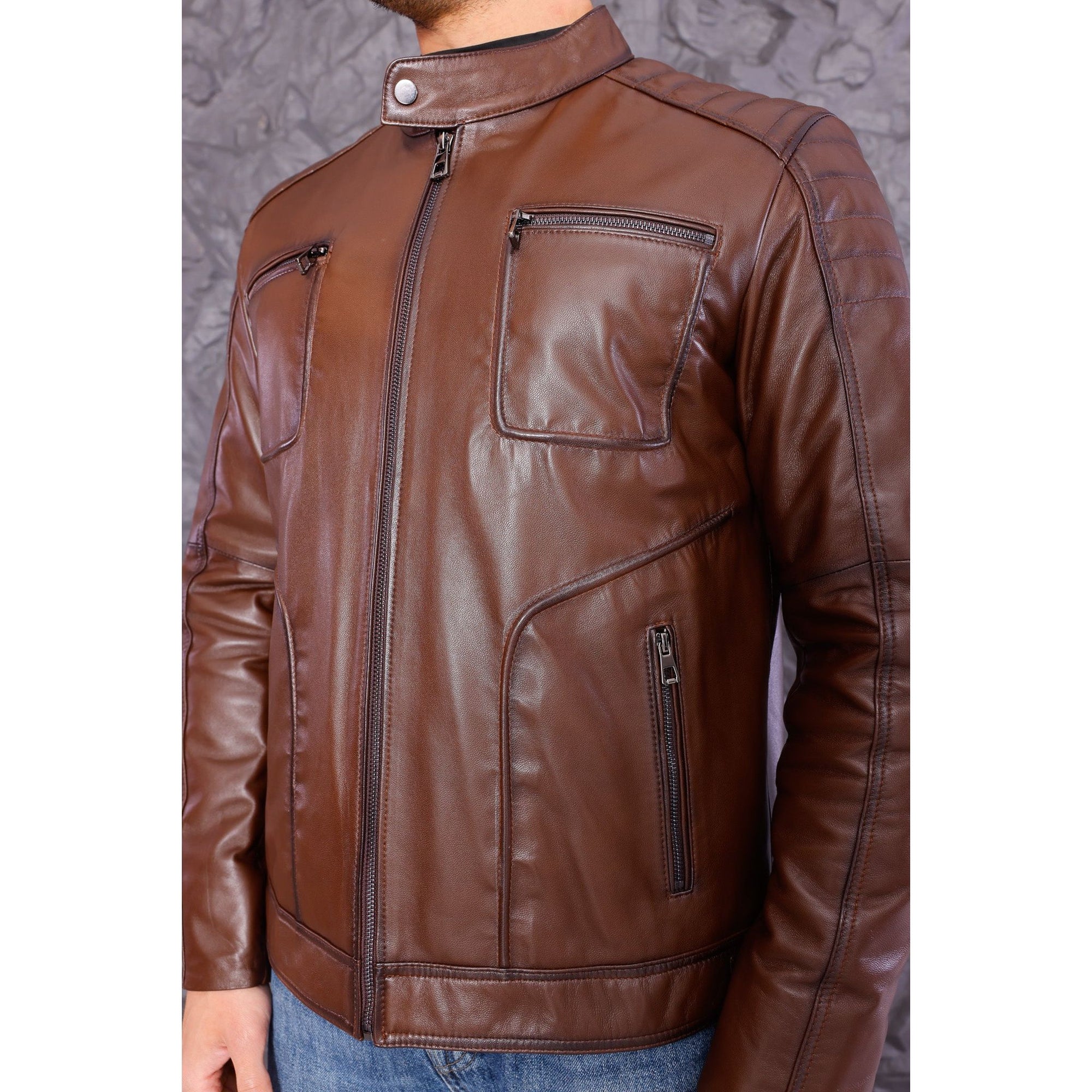 The Argento Brown Leather Jacket