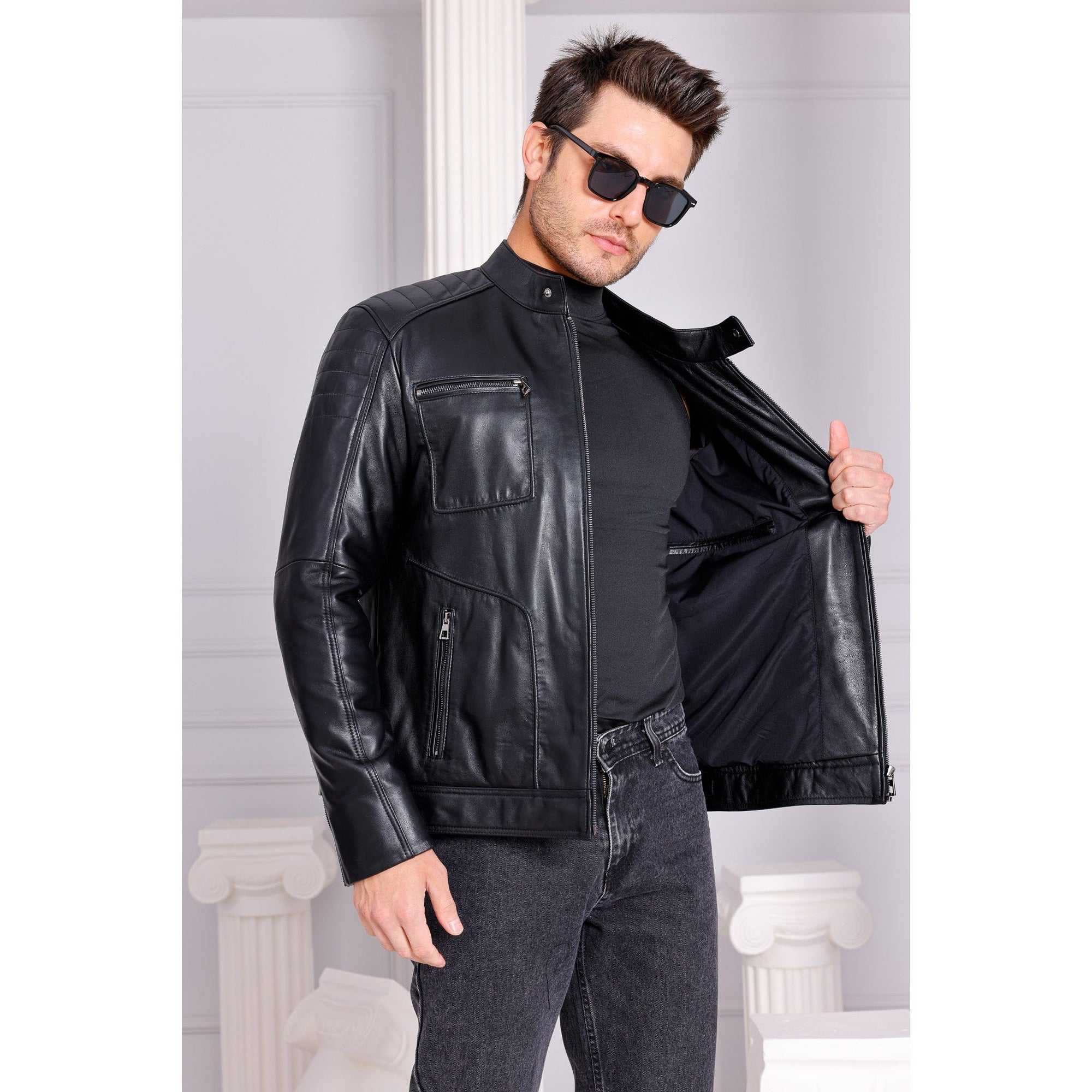 The Argento Black Leather Jacket