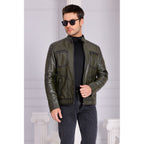Vinci The Argento Green Leather Jacket