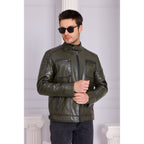 Vinci The Argento Green Leather Jacket