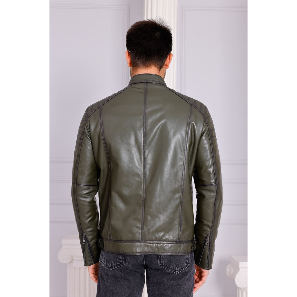 Vinci The Argento Green Leather Jacket