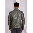 Vinci The Argento Green Leather Jacket