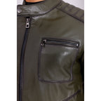 Vinci The Argento Green Leather Jacket