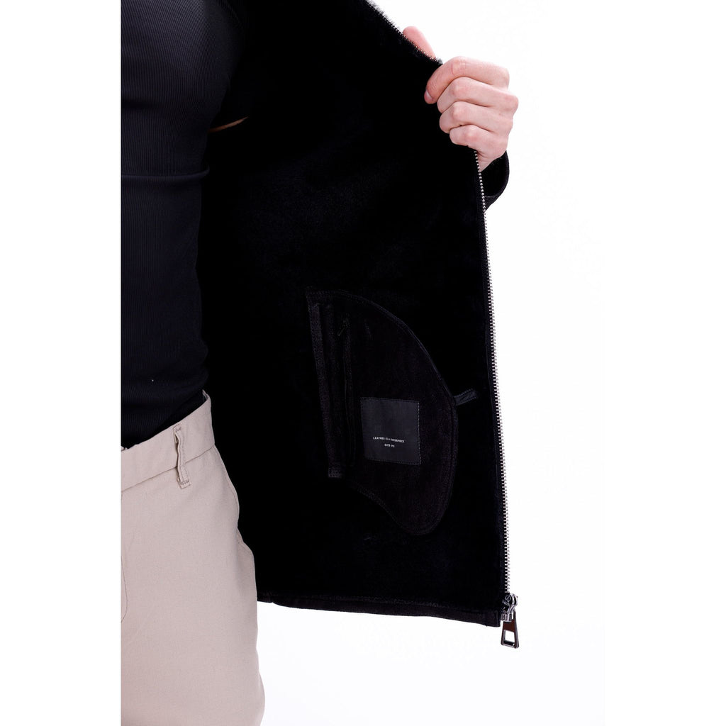 The Varese Black Shearling Men Jacket