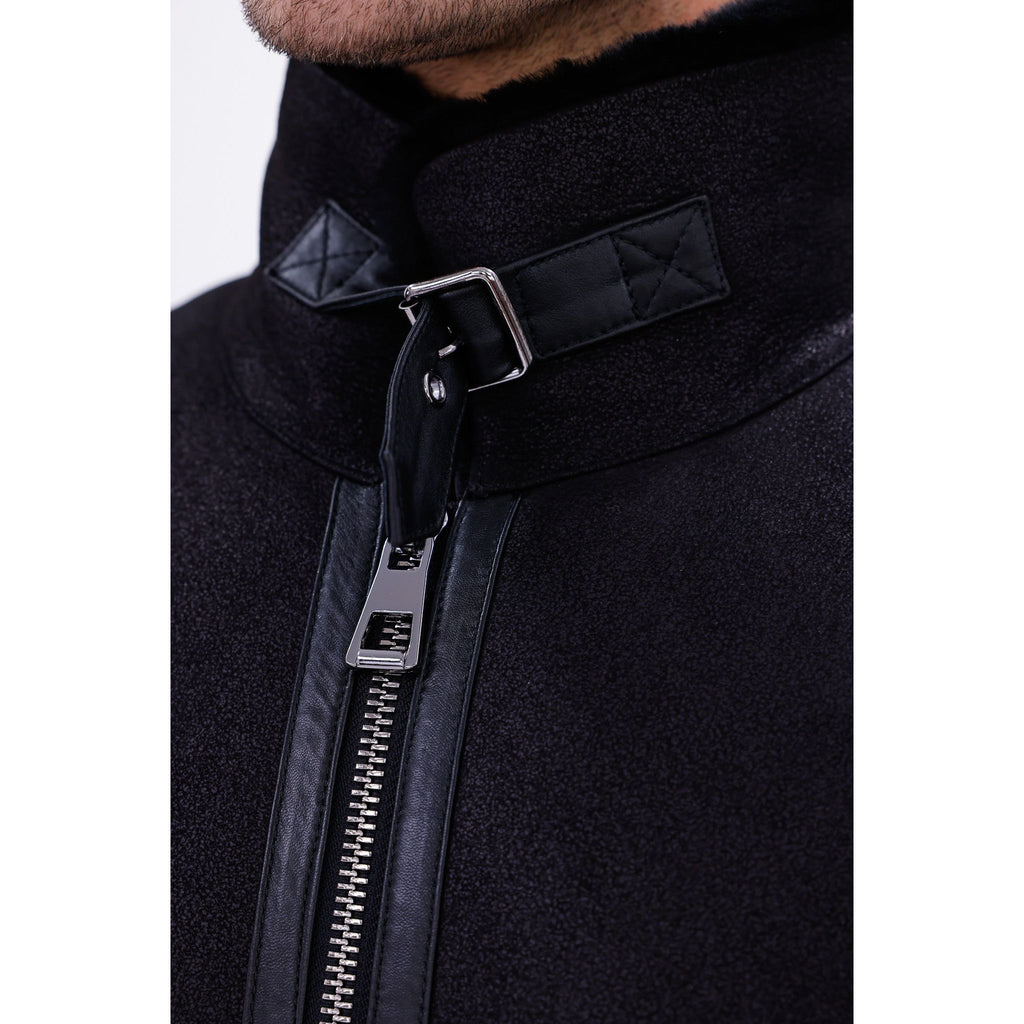 The Varese Black Shearling Men Jacket