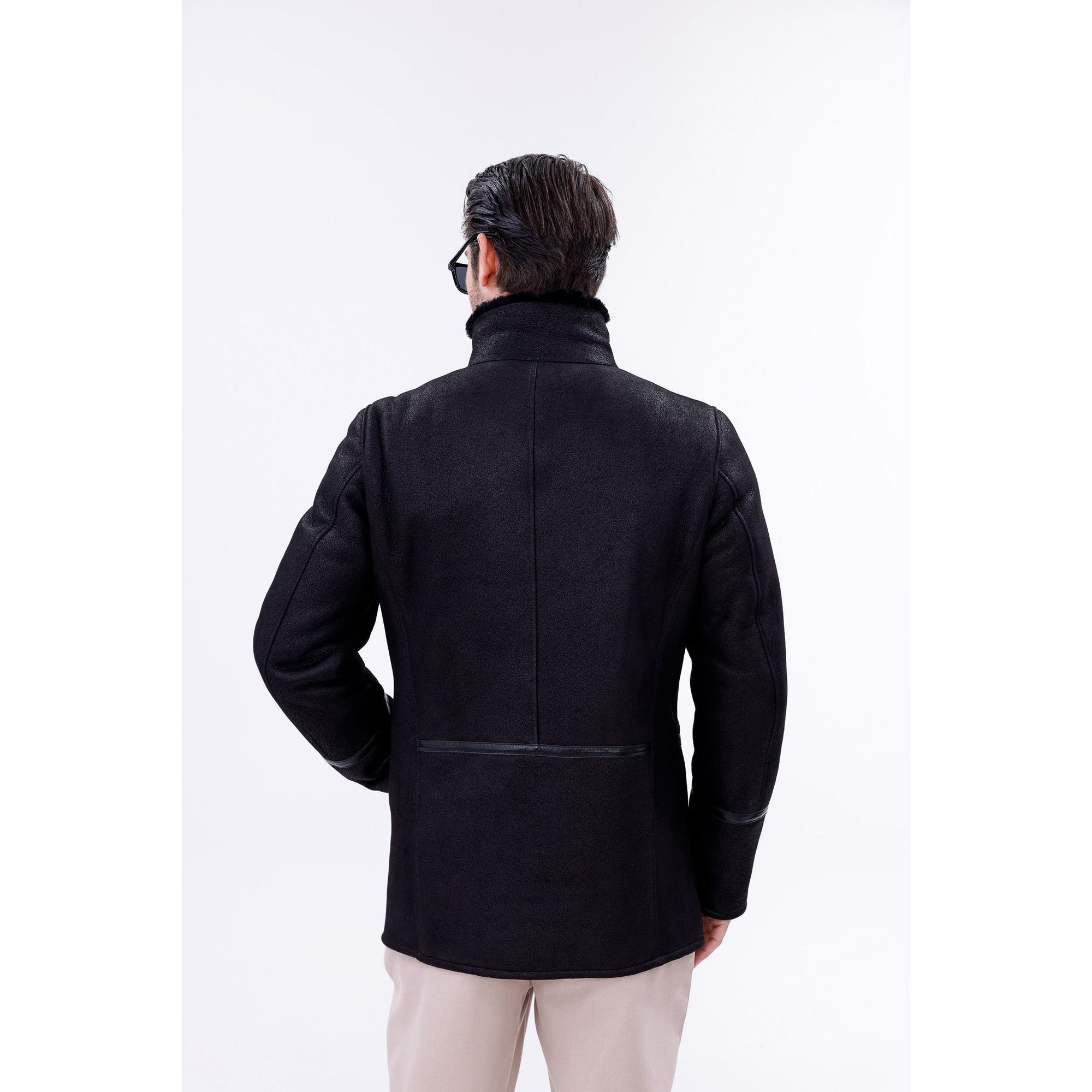 The Varese Black Shearling Men Jacket