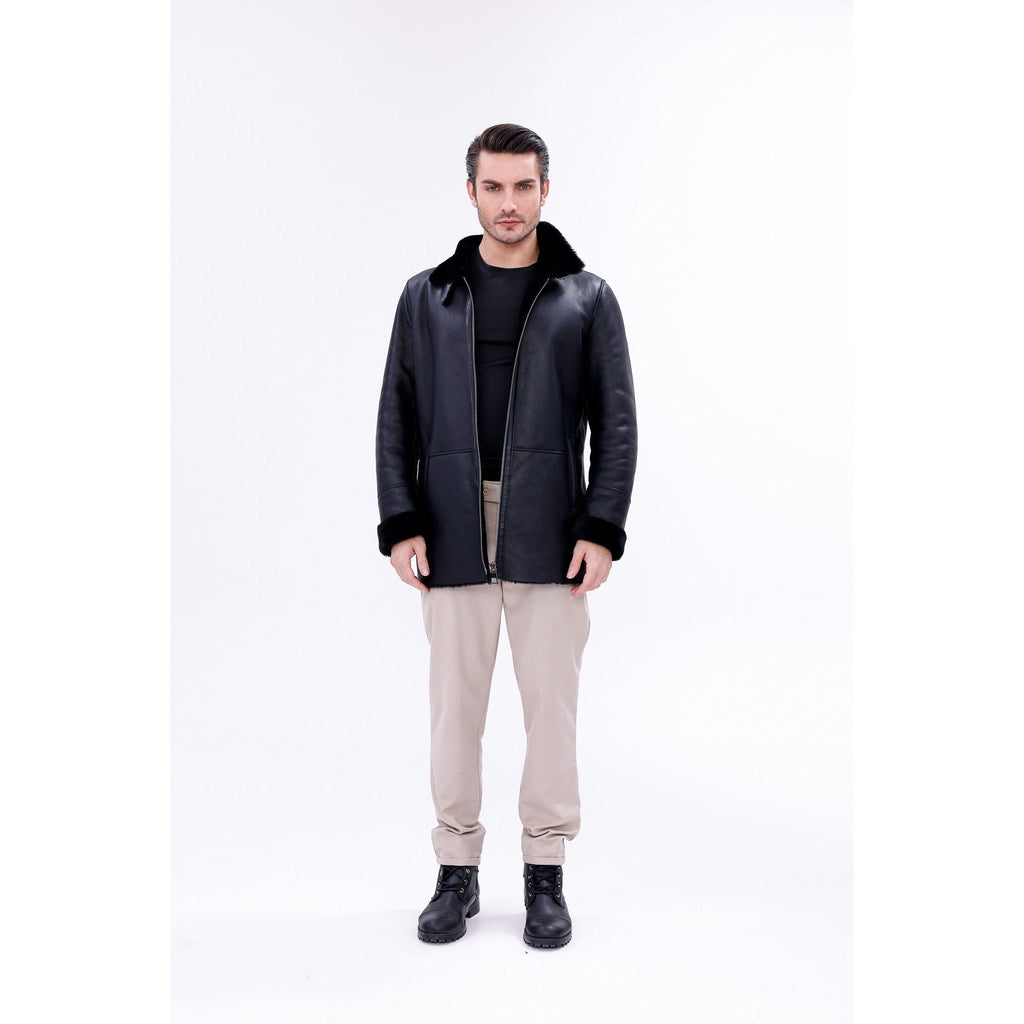 The Treviso Black Shearling Men Jacket