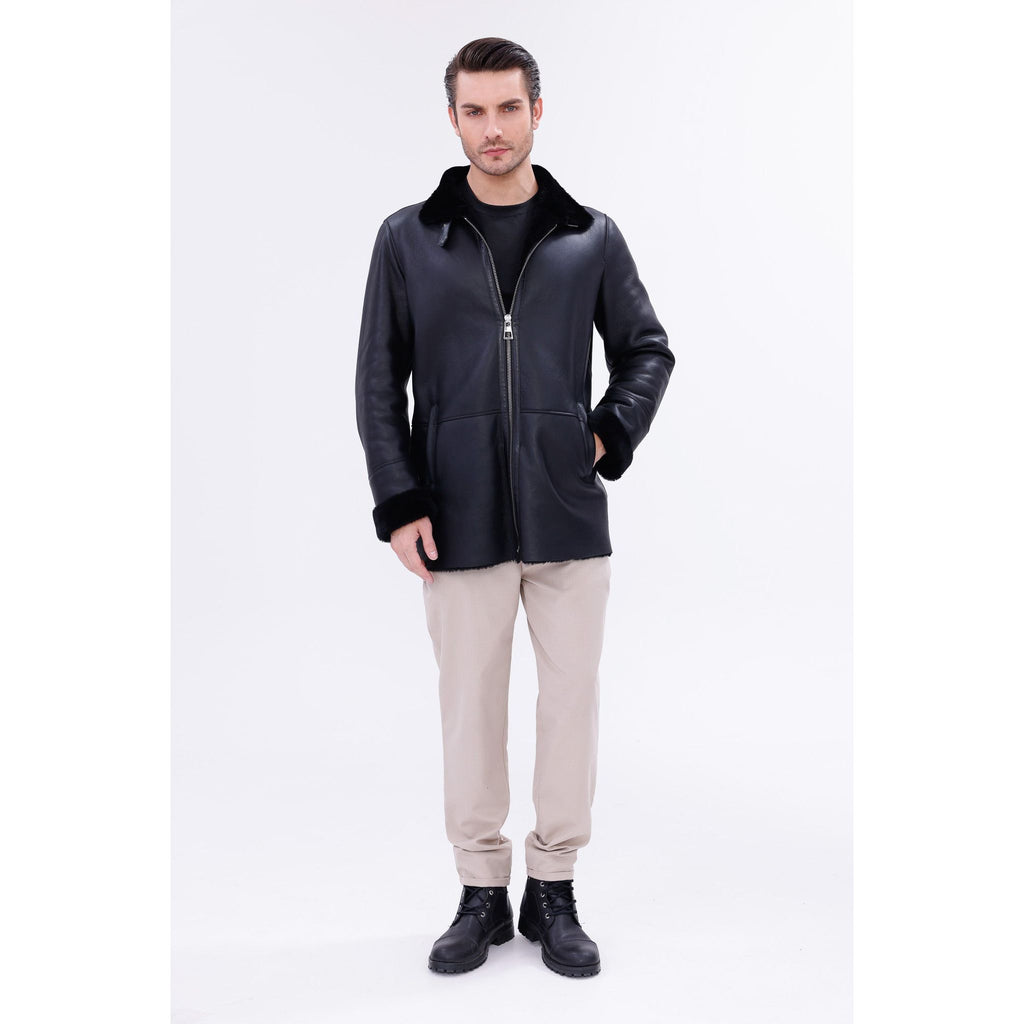 The Treviso Black Shearling Men Jacket