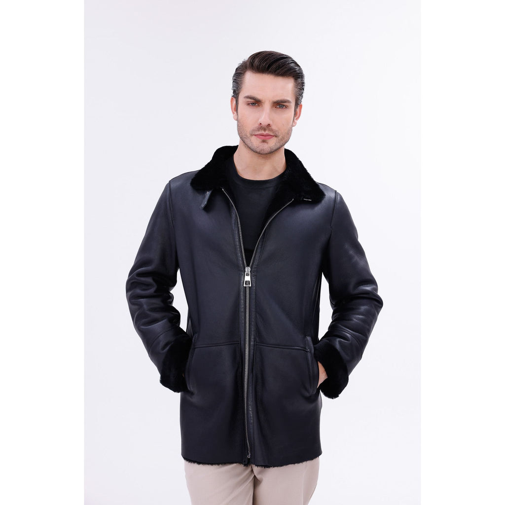 The Treviso Black Shearling Men Jacket