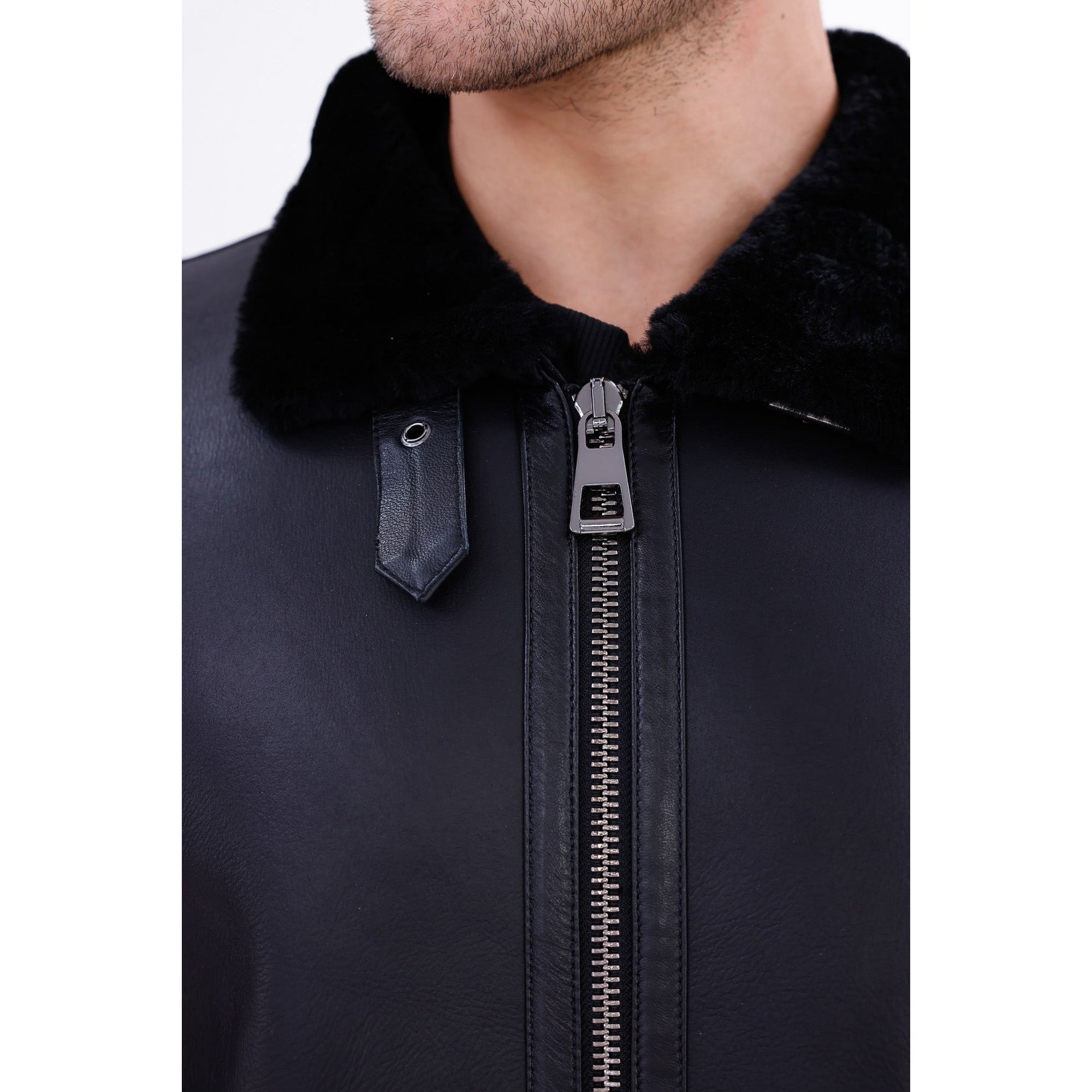 The Treviso Black Shearling Men Jacket