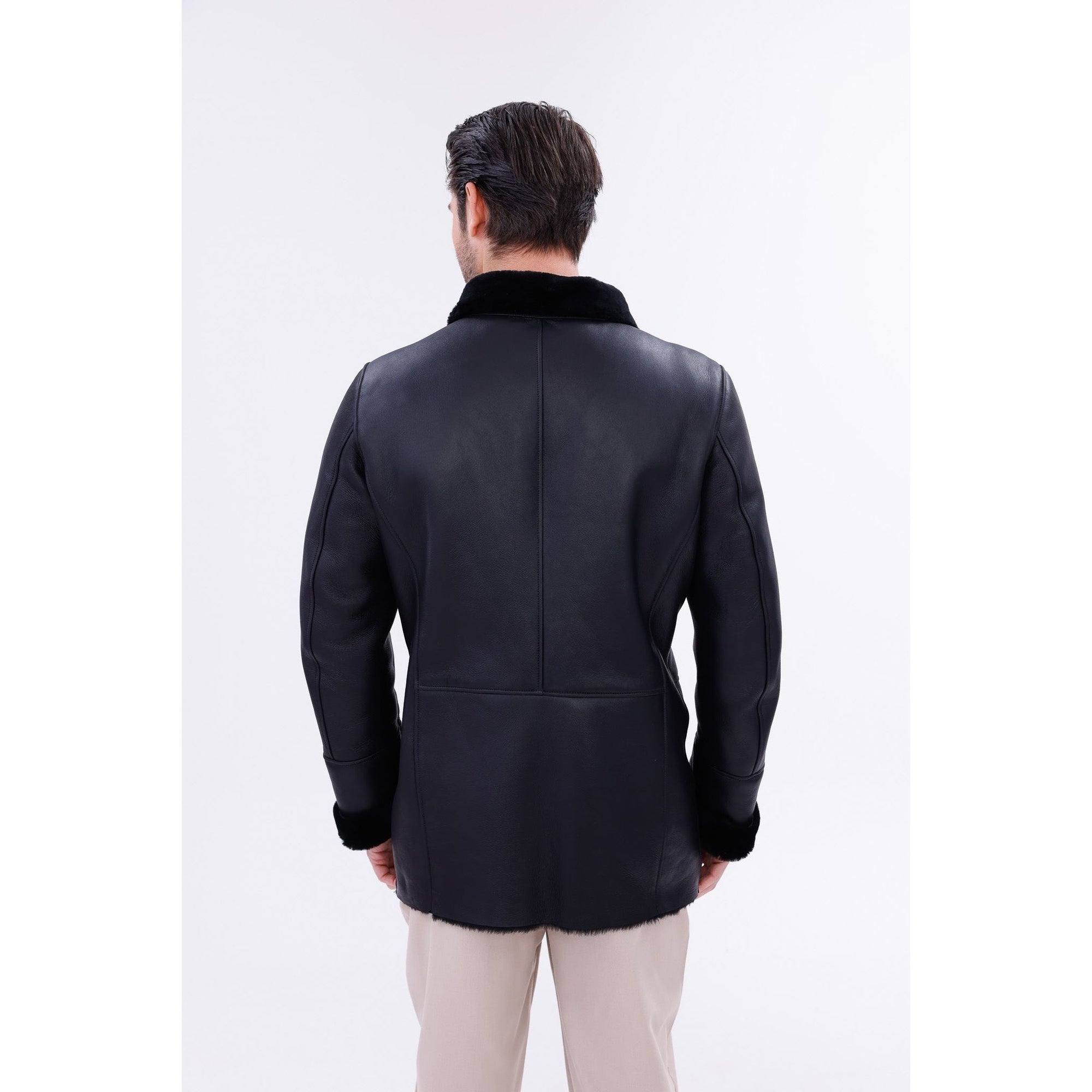 The Treviso Black Shearling Men Jacket