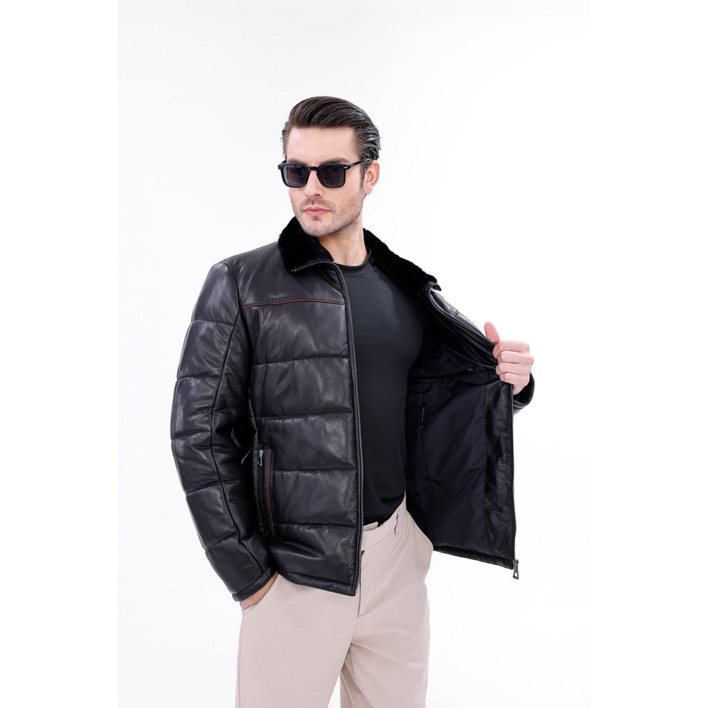 Vinci The Valtina Black Shearling Men Jacket