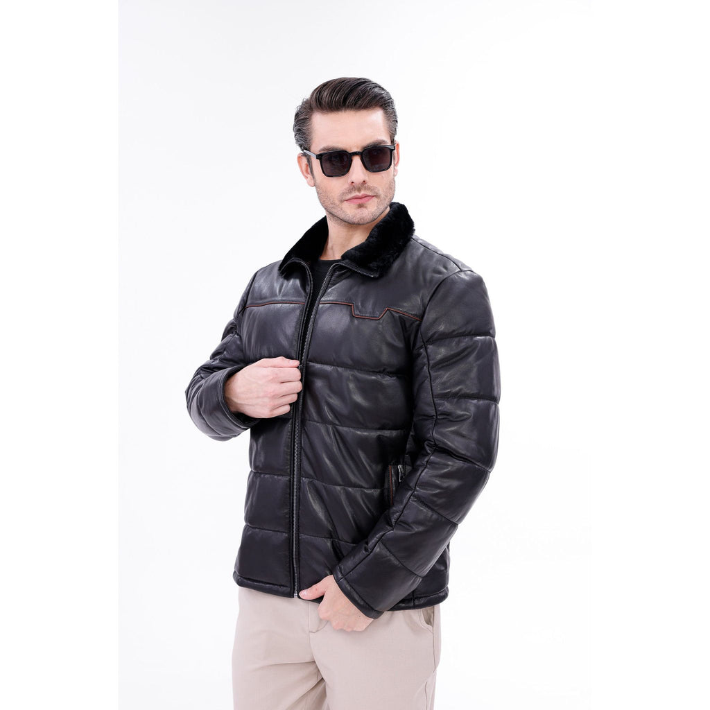 Vinci The Valtina Black Shearling Men Jacket