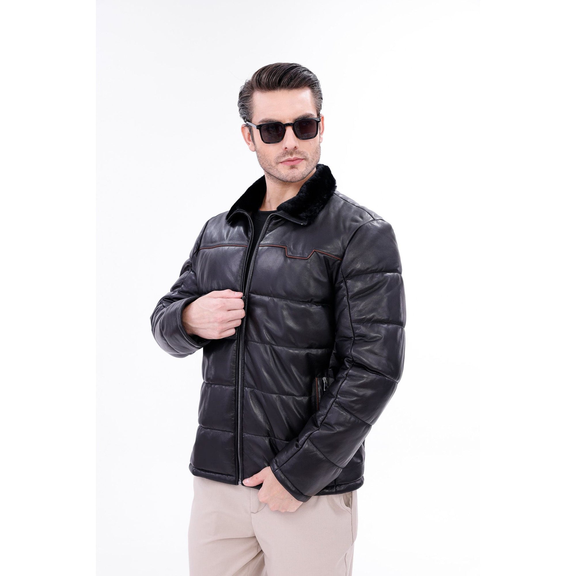 Vinci The Valtina Black Shearling Men Jacket