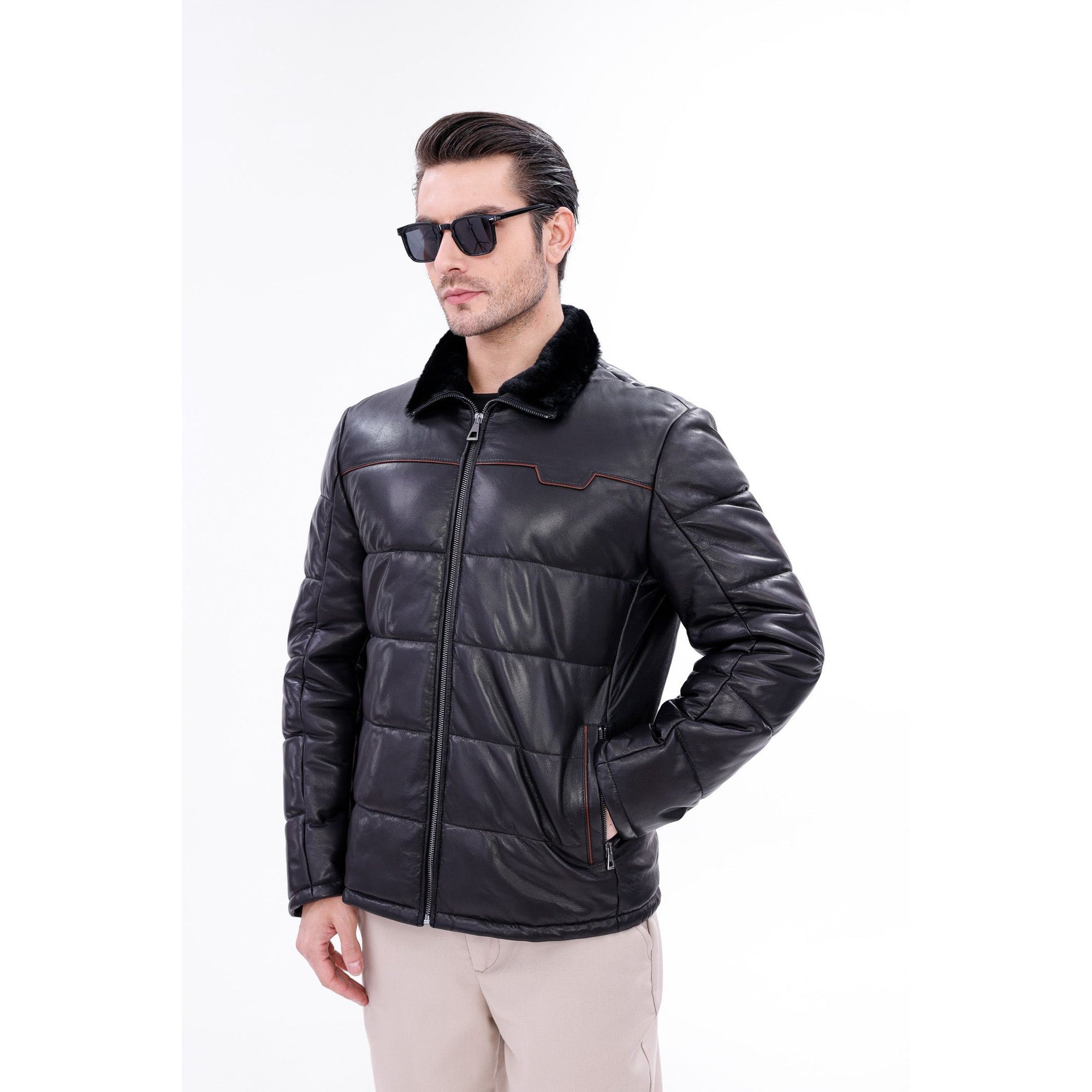 Vinci The Valtina Black Shearling Men Jacket